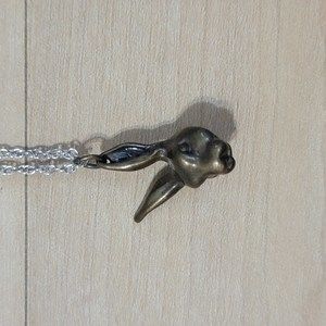 Necklace Charm | Brass Rabbit Head